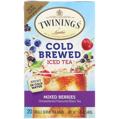 Twinings, Холодный чай, ягодная смесь, 20 чайных пакетиков, 40 г (1,14 oz)