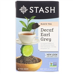 Stash Tea, Black Tea, Decaf Earl Grey, 18 Tea Bags, 1.1 oz (33 g)