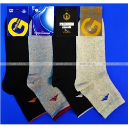 ЦЕНА ЗА 5 ПАР: Золотая игла носки мужские укороченные спортивные с-1010 с лайкрой черные