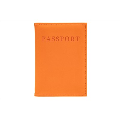 Обложка на паспорт из искусственной кожи, цвет оранжевый
