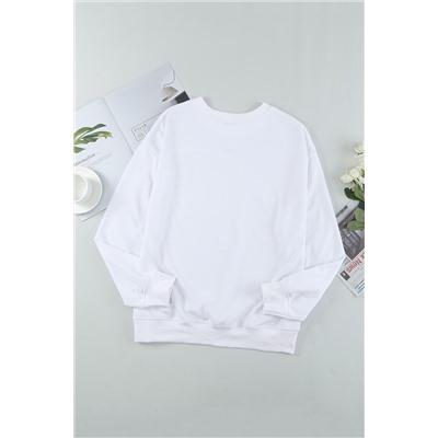 Белый однотонный пуловер-свитшот
