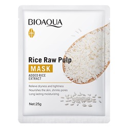 BIOAQUA Mask Added Rice Extract Увлажняющая тканевая маска для лица с экстрактом риса, 25 г.