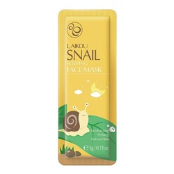 Ночная несмываемая маска для лица с муцином улитки LAIKOU Snail Sleeping Face Mask, 3 гр.