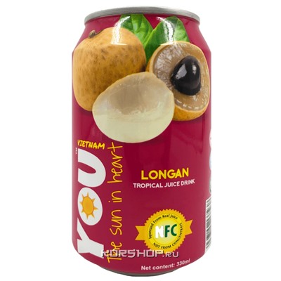 Напиток негазированный с соком лонгана You Vietnam, Вьетнам, 330 мл