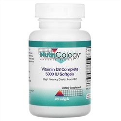 Nutricology, Vitamin D3 Complete, 5,000 IU, 120 Softgels