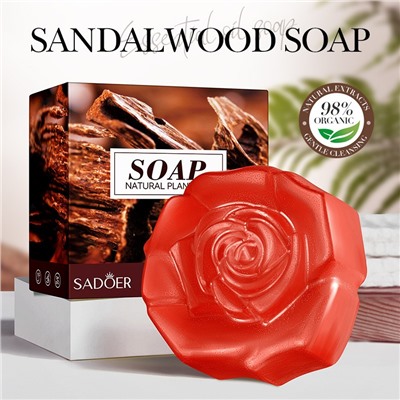 Мыло для лица и тела в виде цветка САНДАЛОВОЕ ДЕРЕВО Sadoer Sandalwood Oil Soap, 100 гр.