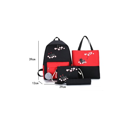 3007-3 черн Комплект сумок для девочек (39х29х12)