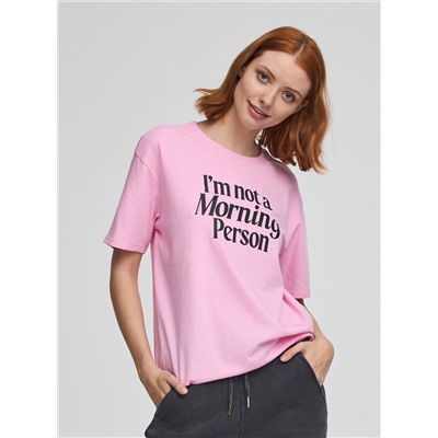 Свободная футболка с надписью Бабл-гам розовый
