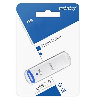 Флэш накопитель USB 64 Гб Smart Buy Easy (white)