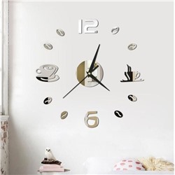 Часы-наклейка DIY Время кофе "silver"