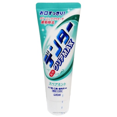 Зубная паста для защиты от кариеса с микропудрой Мята Dentor Clear Max Spearmint Lion, Япония, 140 г Акция