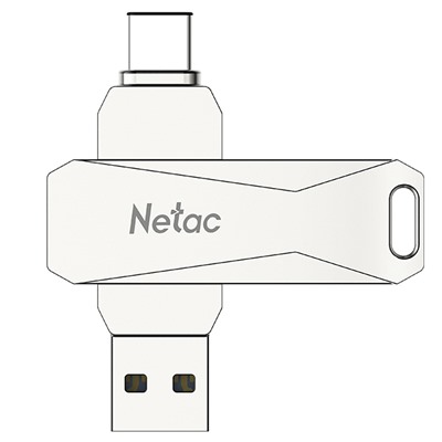 Флэш накопитель USB 64 Гб Netac U782C Dual 3.0 + Type C (silver)