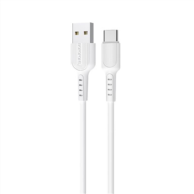 Кабель USB - Type-C Borofone BX16 Easy  100см 3A  (white)