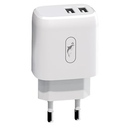 Адаптер Сетевой SKYDOLPHIN SC22EB 2USB 2,1A/10W (white)