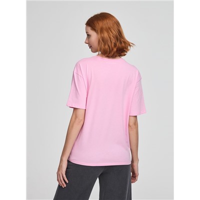 Свободная футболка с надписью Бабл-гам розовый