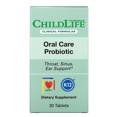 Childlife Clinicals, пробиотик для ухода за полостью рта, натуральная клубника, 30 таблеток