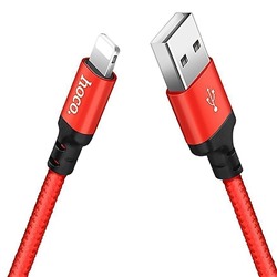 Кабель USB - Apple lightning Hoco X14 Times Speed  100см 2A  (red/black)