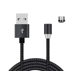 Кабель USB - micro USB - M600 магнитный (тех.уп)  100см 2A  (black)