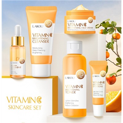 Набор уходовой косметики с витамином С из 5 средств В КОРОБКЕ  Laikou Vitamin C Skincare Set