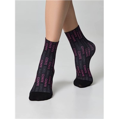 Полиамидные CONTE FANTASY Плотные носки с черным мыском и рисунком «CONTE FANTASY»