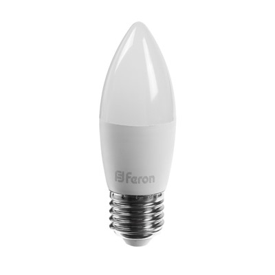 Лампа светодиодная FERON, (7W) 230V E27 6400K C37, LB-97