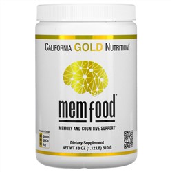 California Gold Nutrition, MEM Food, для поддержки памяти и когнитивных функций, 18 унций (510 г)