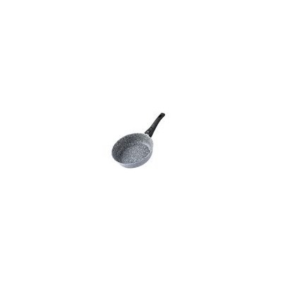 Сковорода 28см h-7,1см, съмная ручка, а/п литая с индукционным дном (цвет: гранитно-каменный серый)