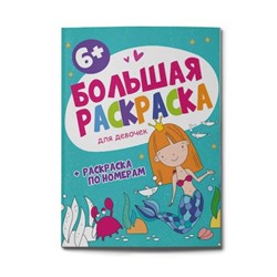 Раскраска 200х260 мм 32л "Большая раскраска" ДЛЯ ДЕВОЧЕК 58778 Феникс