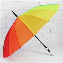 Зонт - трость полуавтоматический «Радужное настроение», 16 спиц, R = 48 см, разноцветный