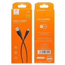 Кабель USB - Type-C SKYDOLPHIN S08T  100см 3,5A  (black)