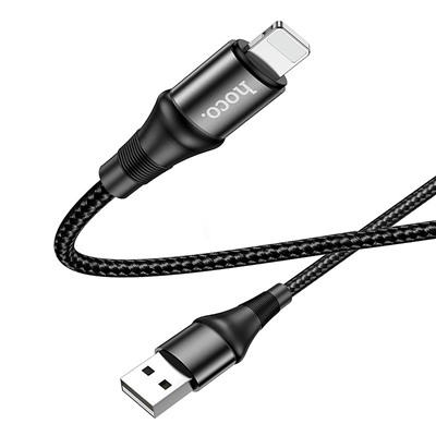 Кабель USB - Apple lightning Hoco X50 Excellent  100см 2,4A  (black)