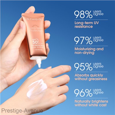 Солнцезащитный крем O.TWO.O Sunscreen SPF50 PA++++ Refreshing Oil-Free Formula UV Sun Protection 30 ml Арт: FC001