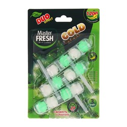 Блок для унитаза Master FRESH, DUO EFFECT 5в1 формула GOLD, хвоя,  3 шт