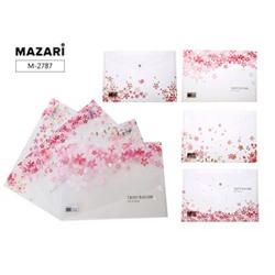 Папка с кнопкой  А4 170мкм CHERRY BLOSSOM ассорти M-2787 Mazari