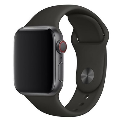 Ремешок - ApW Sport Band Apple Watch 38/40/41 mm силикон на кнопке (L) (black)