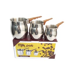 Набор турок для варки кофе 3 шт. нерж. сталь, Milk pot