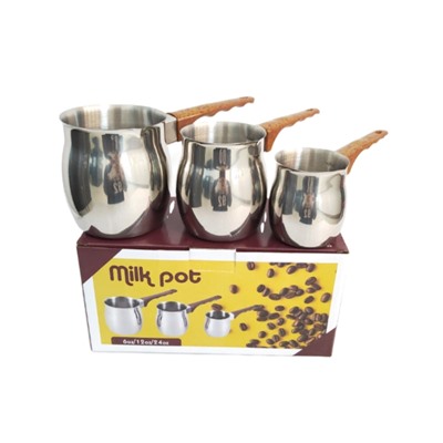 Набор турок для варки кофе 3 шт. нерж. сталь, Milk pot