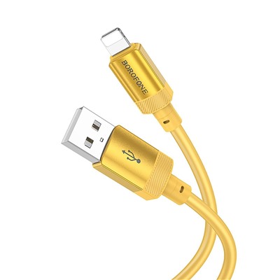 Кабель USB - Apple lightning Borofone BX108 (повр.уп) 12W 100см 2,4A  (gold)