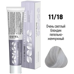 Крем-краска для волос 11/18 Оч светл блонд пепельно-жемч Clear Blond DeLuxe Sense  ESTEL 60 мл