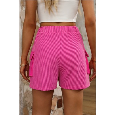 Bright Pink Cargo Pocket Wide-leg Shorts