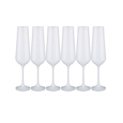 Набор бокалов для шампанского 200мл 6шт SANDRA SPRAYED WHITE h=24см