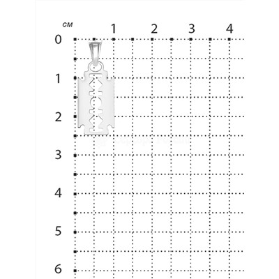 Подвеска из серебра родированная - Лезвие 2,5 см