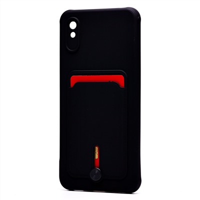 Чехол-накладка - SC304 с картхолдером для "Xiaomi Redmi 9A/Redmi 9i" (black) (208493)