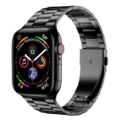 Ремешок - ApW36 металл блочный на застежке Apple Watch 38/40/41 mm (black)