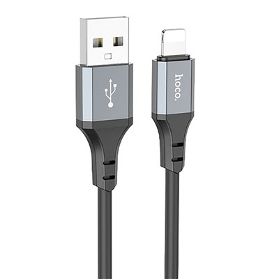 Кабель USB - Apple lightning Hoco X86 Spear  100см 2,4A  (black)