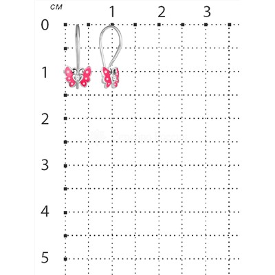 Серьги детские из серебра с эмалью и фианитами родированные - Бабочки