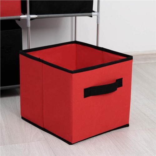 Стойка для хранения одежды Доляна, 4 короба, 60×29×60 см, цвет красно-чёрный