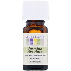 Aura Cacia, чистое эфирное масло, абсолю жасмина, 3,7 мл (0,125 жидк. унции)