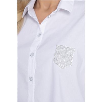 Рубашка с карманом Аюла (белая) Б10637