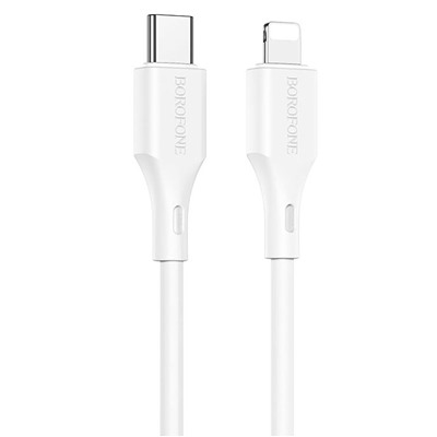 Кабель Type-C - Apple lightning Borofone BX49 PD (повр. уп)  100см 3A  (white)